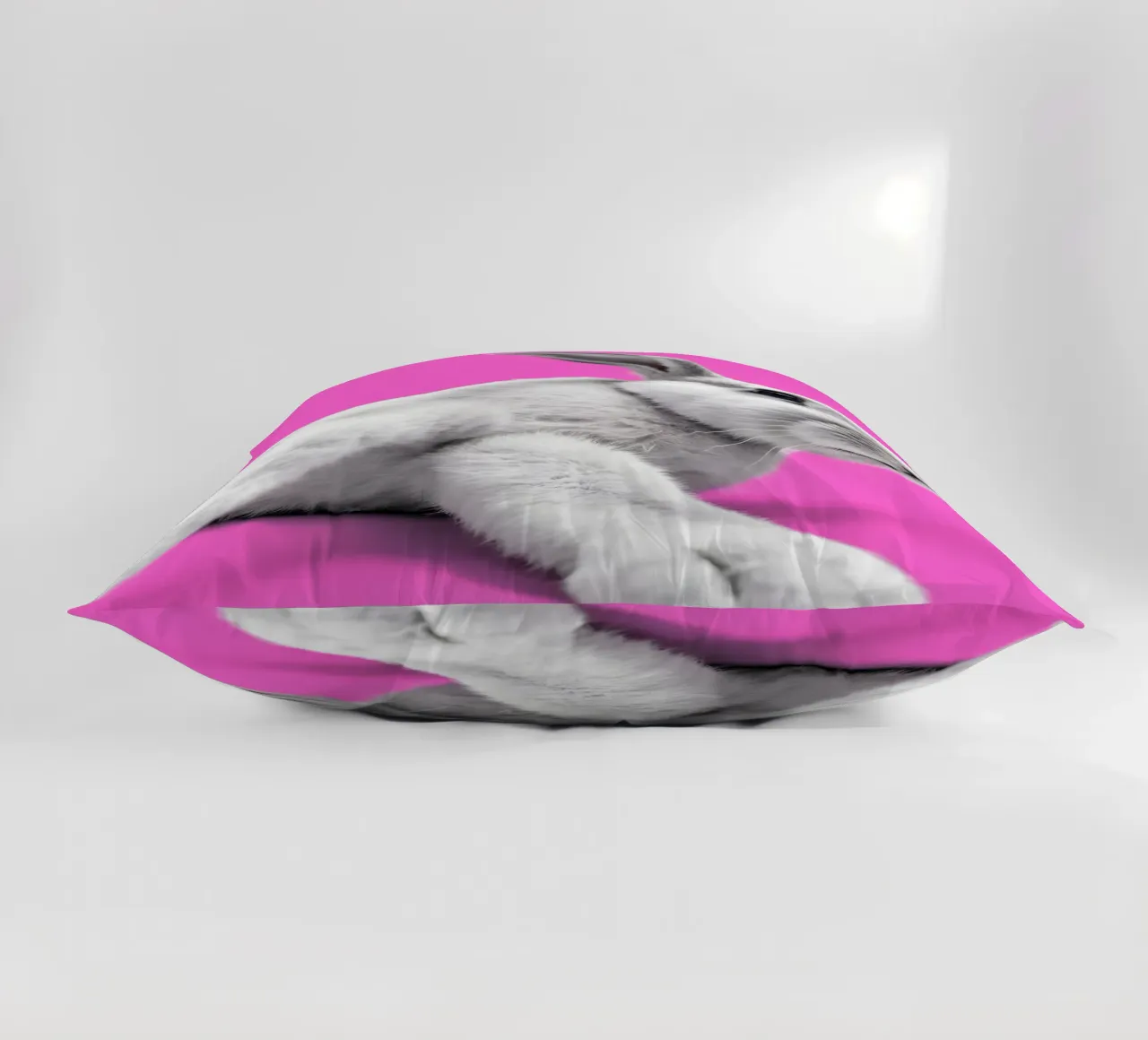 Coniglietto moderno pop art in scena rosa cuscino da Studio Mooodz