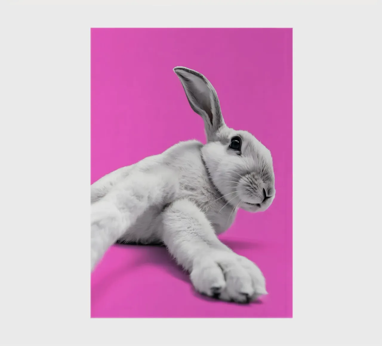 Lapin pop art moderne en scène rose carnet de notes de Studio Mooodz