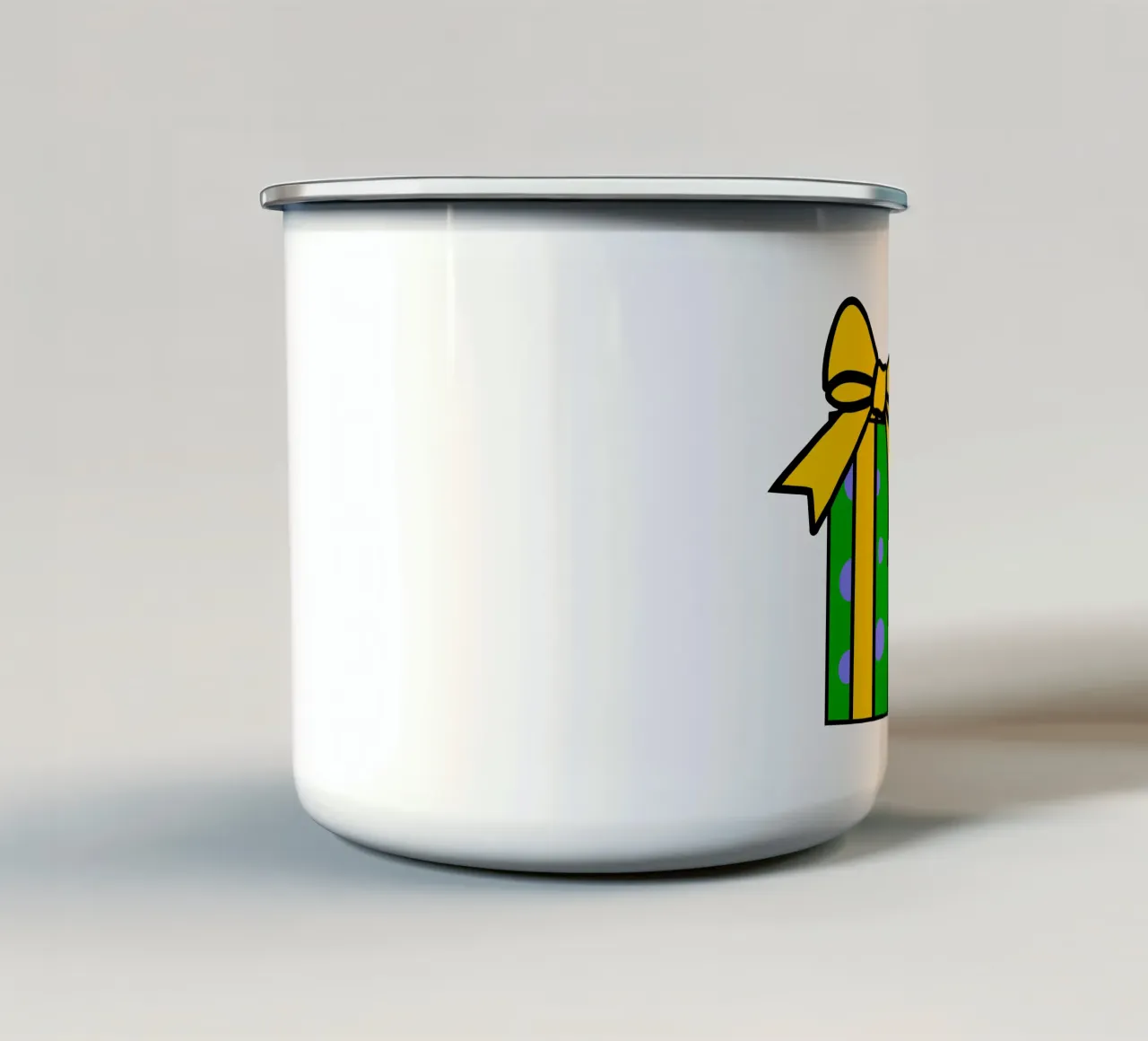 Divertente scatola regalo con cartone animato retrò tazza in smalto da sillyindustries