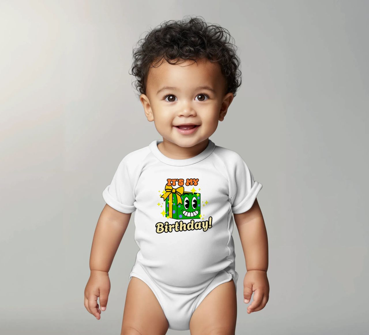 Boîte à cadeaux rétro amusante Cartoon It's My Birthday body bébé de sillyindustries