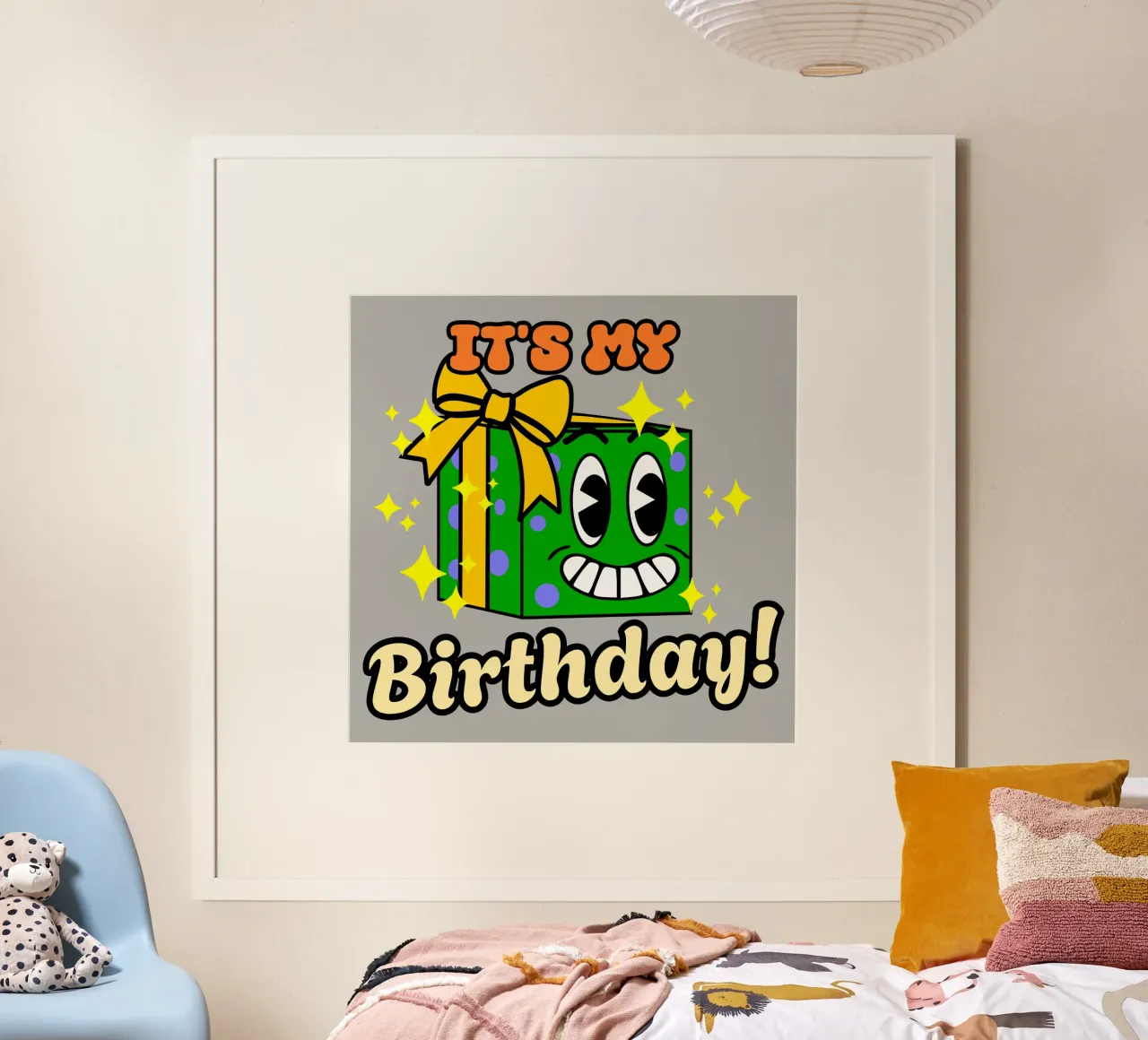 Funny It's My Birthday Retro-Stil Geschenk-Box Cartoon Poster von sillyindustries