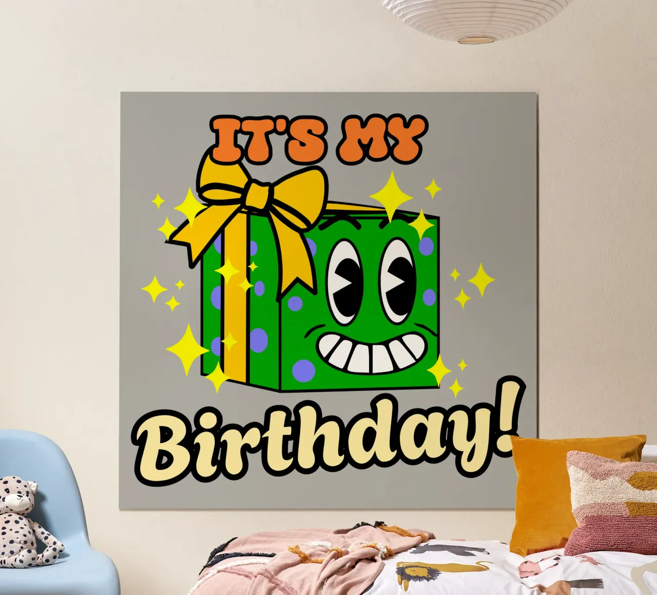 Funny It's My Birthday Retro-Stil Geschenk-Box Cartoon Poster von sillyindustries