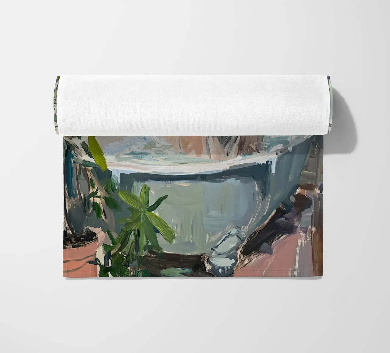 Mucca Highland nella vasca da bagno telo mare da Nikis Art Studio