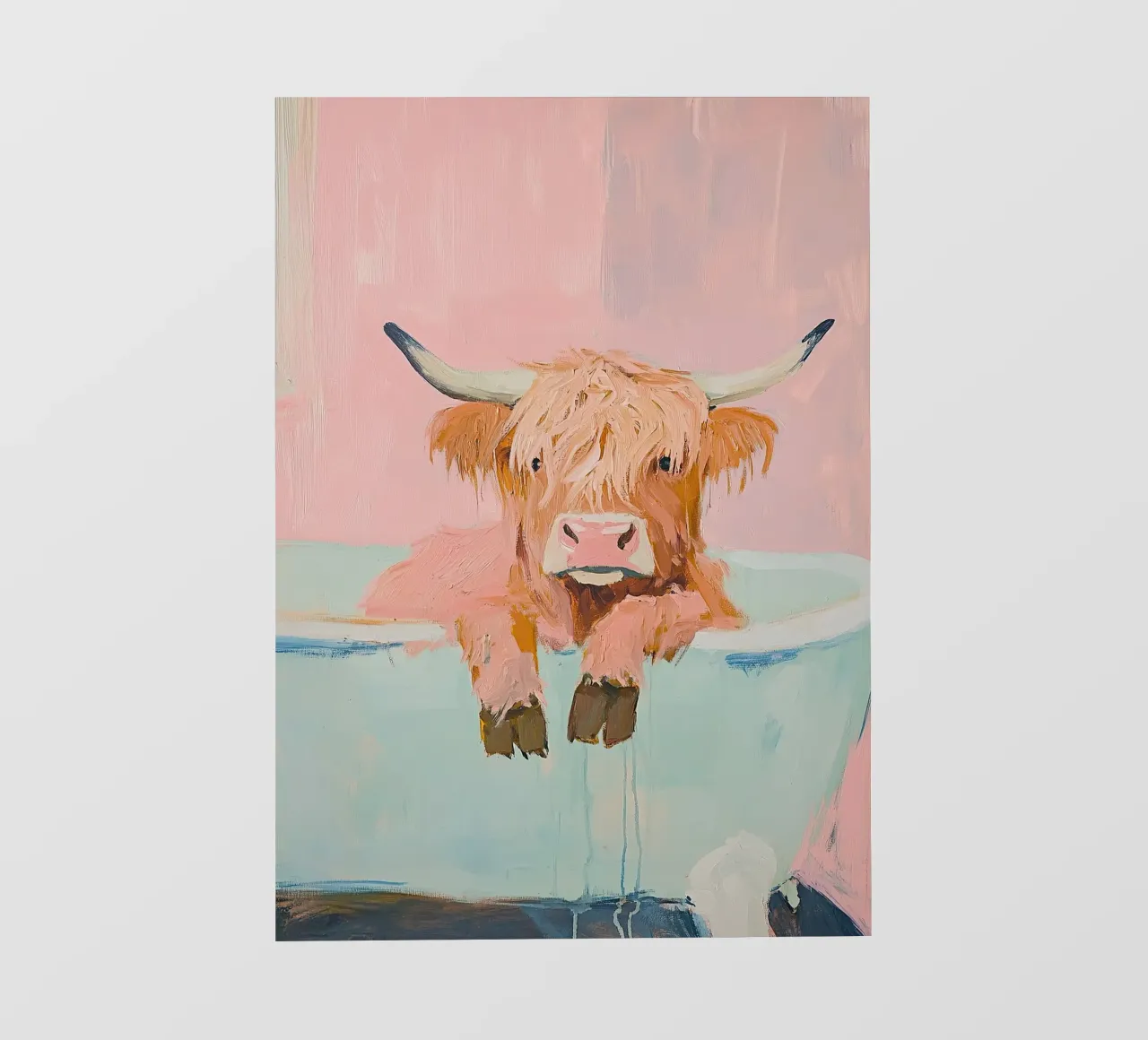 Mucca Highland nella vasca da bagno pellicola backlit da Nikis Art Studio