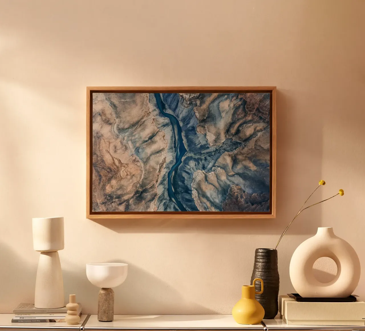 Abstract Nature Mountains canvas with Floater frame by Carinaprint