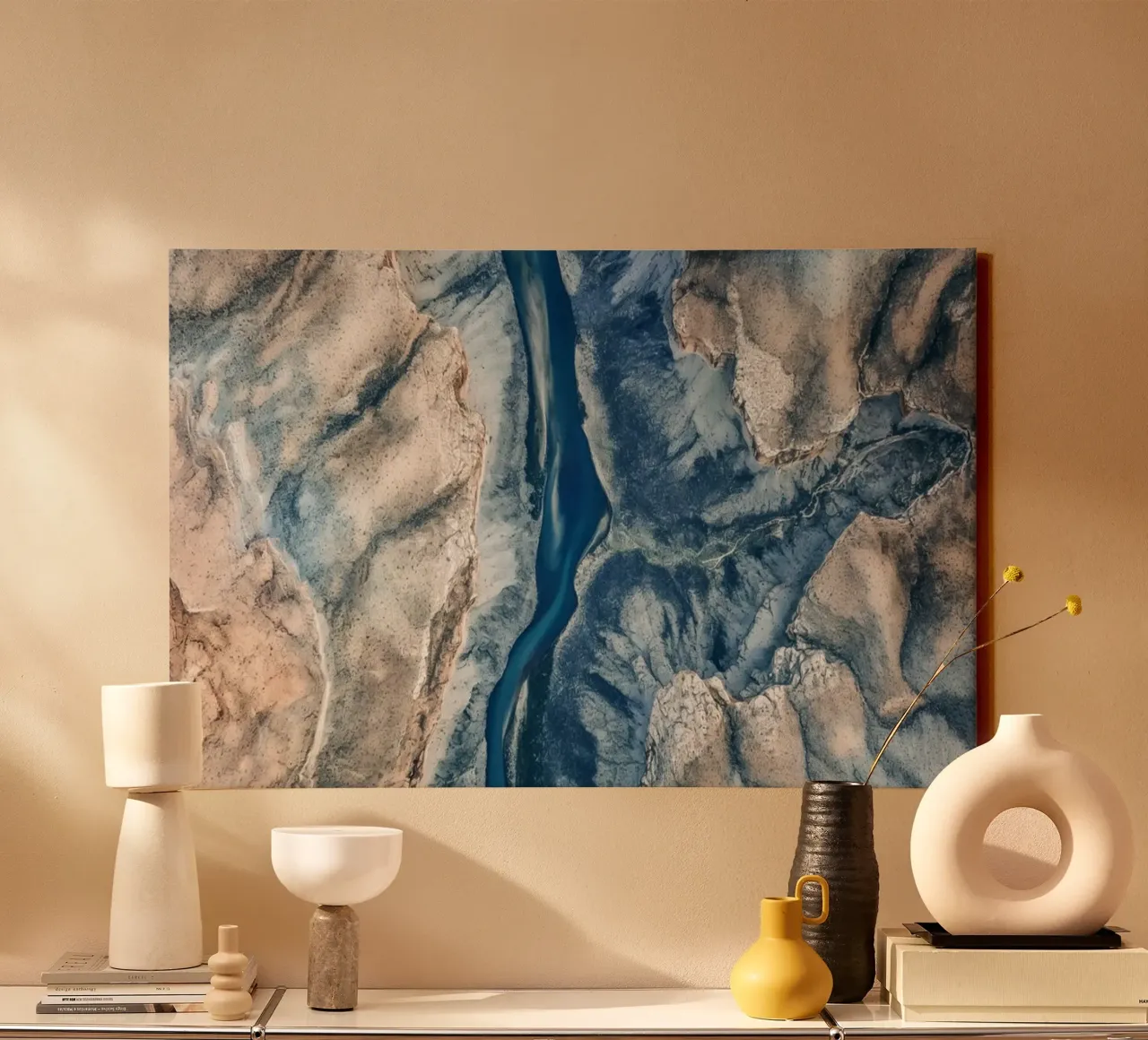 Abstract Nature Mountains canvas with Floater frame by Carinaprint
