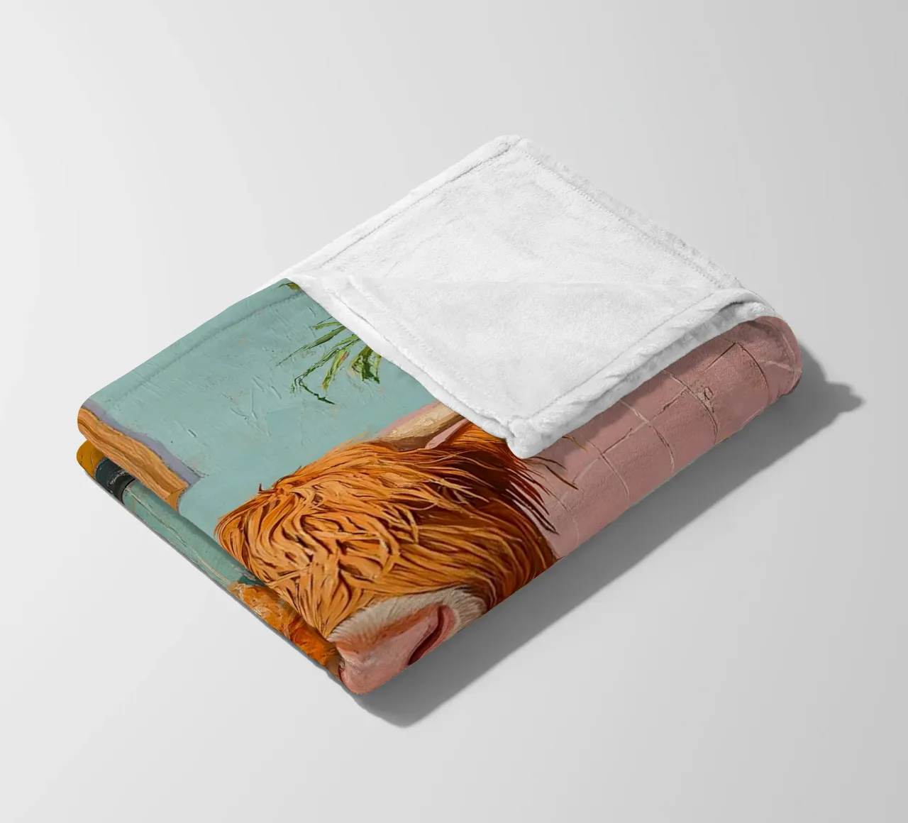 Mucca delle Highlands coperta in pile da Nikis Art Studio