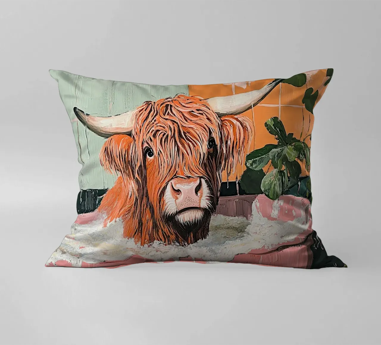 Mucca delle Highlands cuscino da Nikis Art Studio