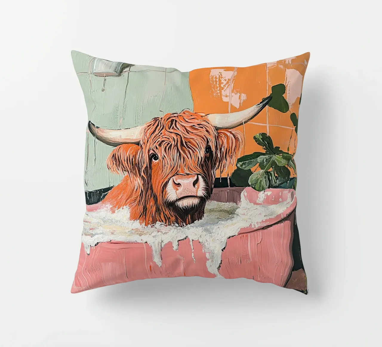 Mucca delle Highlands cuscino da Nikis Art Studio