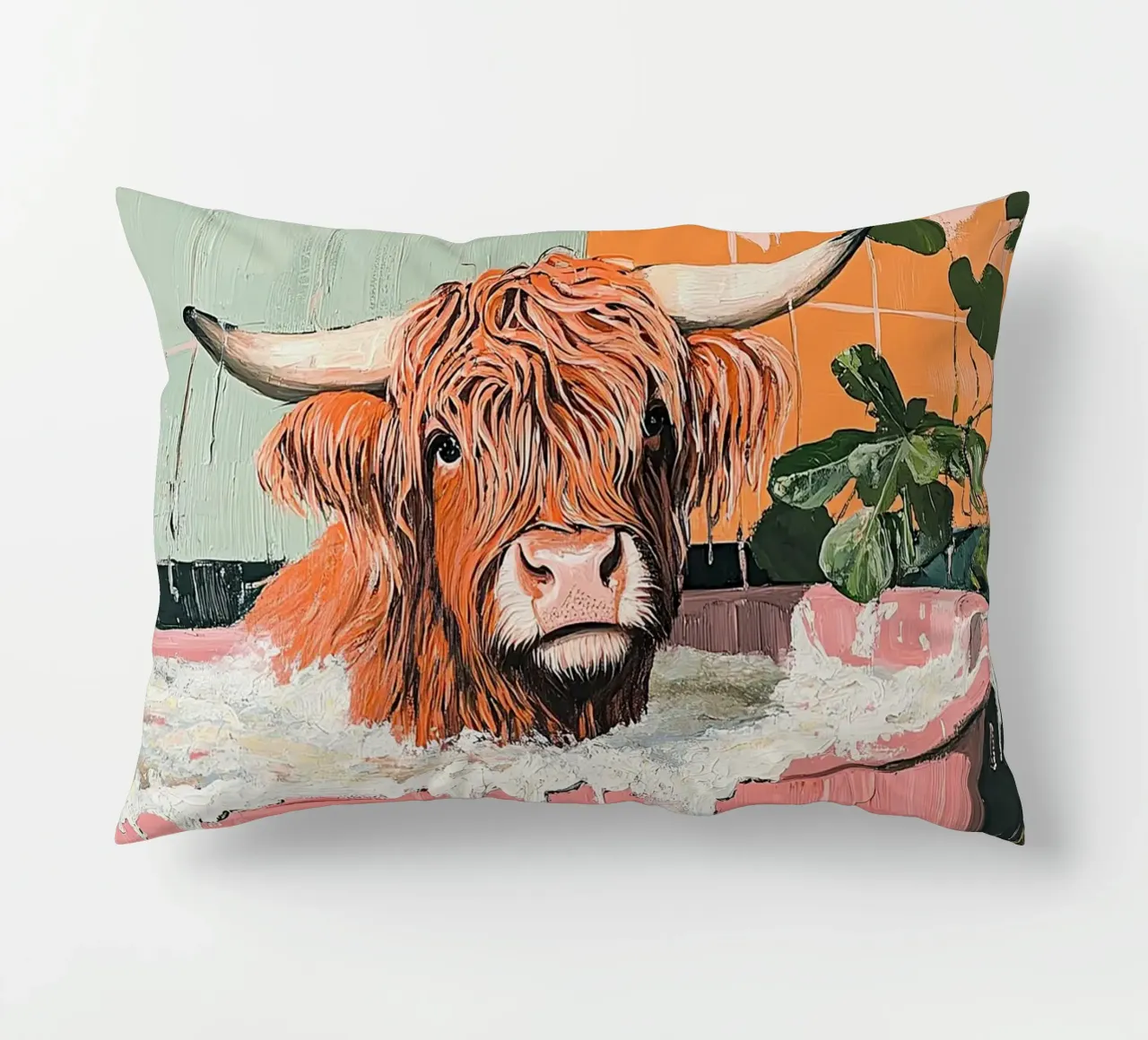 Mucca delle Highlands cuscino da Nikis Art Studio