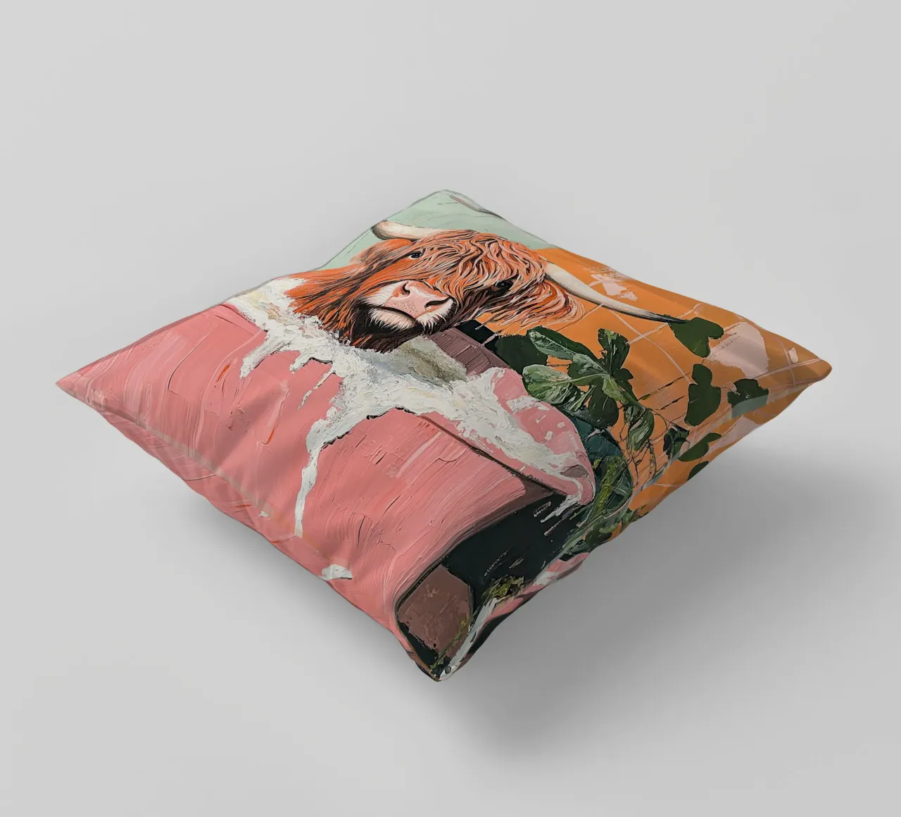 Mucca delle Highlands cuscino da Nikis Art Studio
