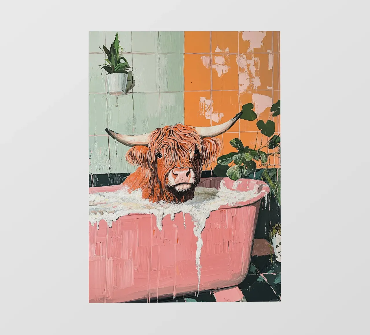 Mucca delle Highlands telo in pvc da Nikis Art Studio