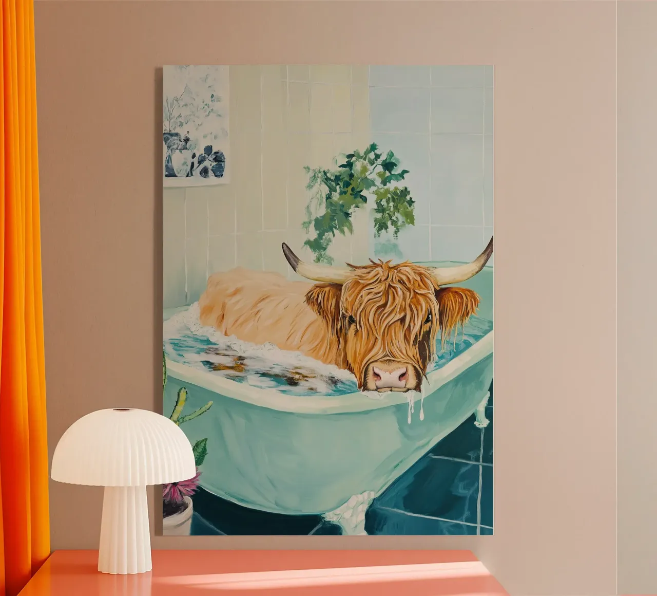 Mucca delle Highlands plexiglass da Nikis Art Studio