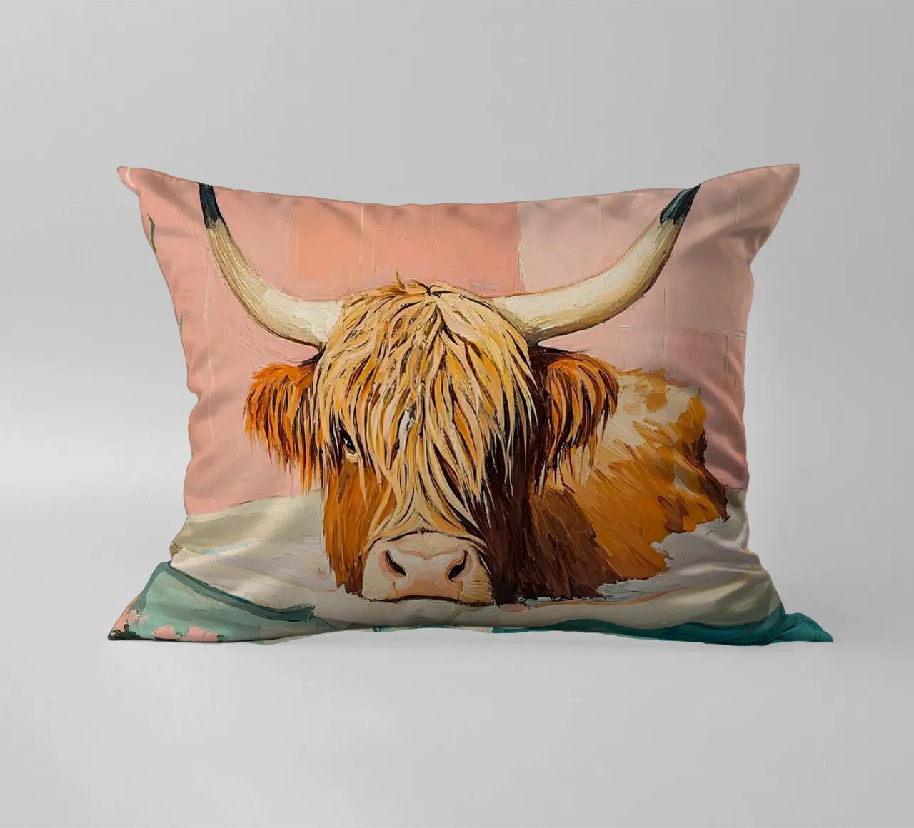 Mucca delle Highlands cuscino da Nikis Art Studio