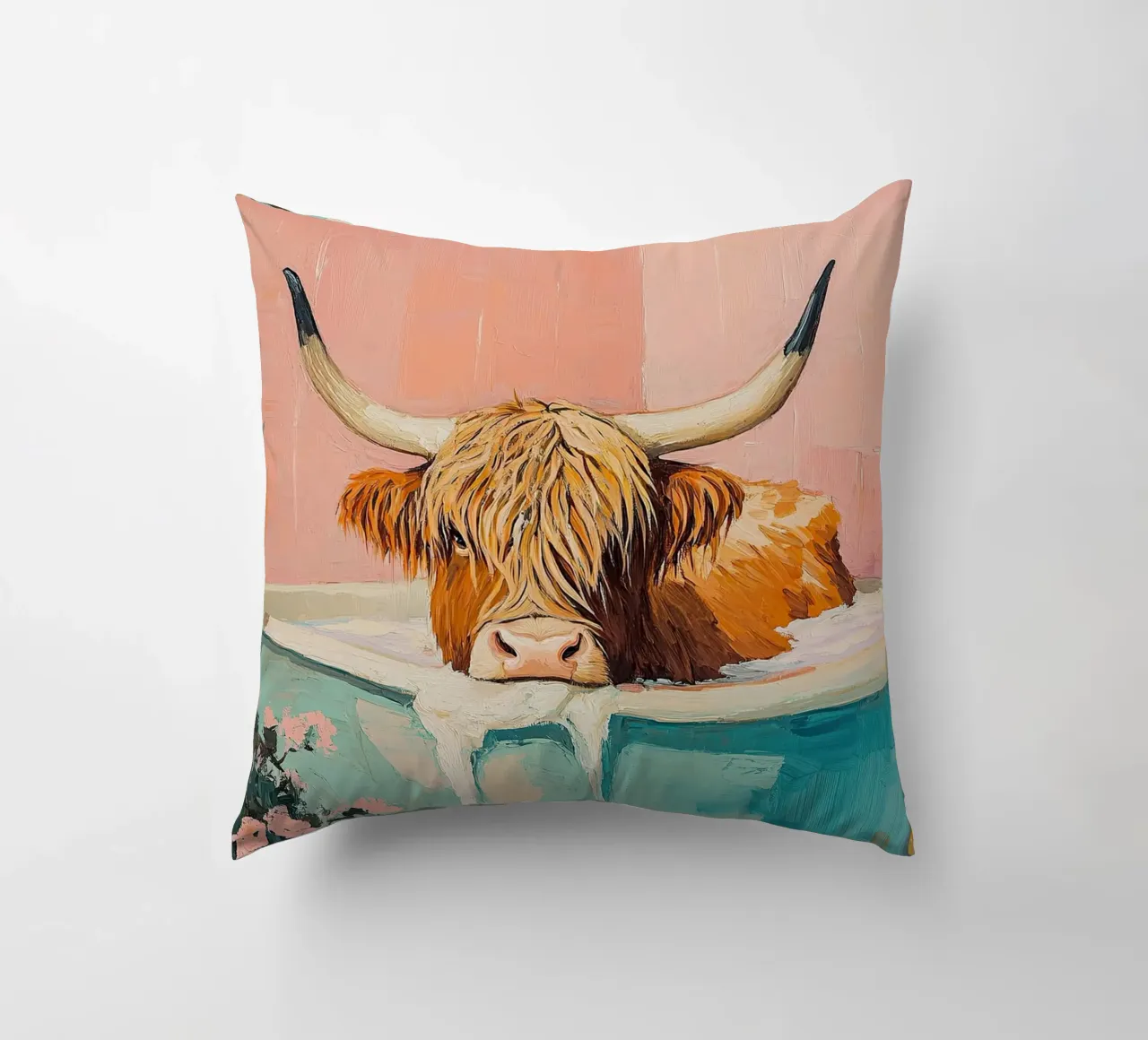 Mucca delle Highlands cuscino da Nikis Art Studio