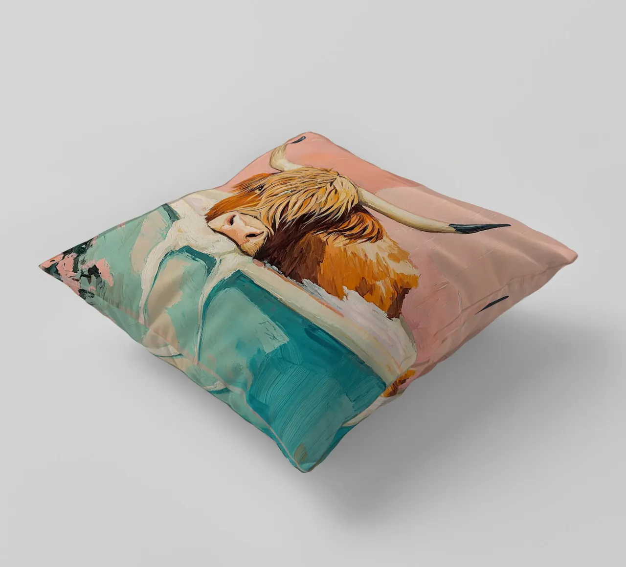Mucca delle Highlands cuscino da Nikis Art Studio