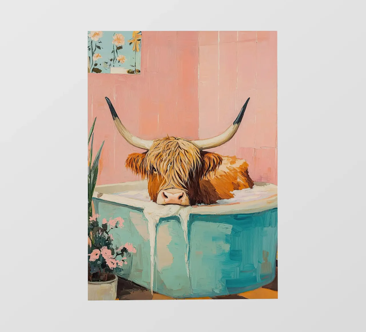 Mucca delle Highlands telo in pvc da Nikis Art Studio