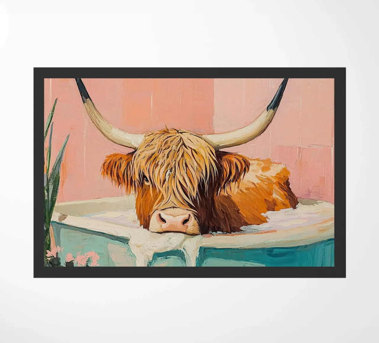 Mucca delle Highlands zerbino da Nikis Art Studio