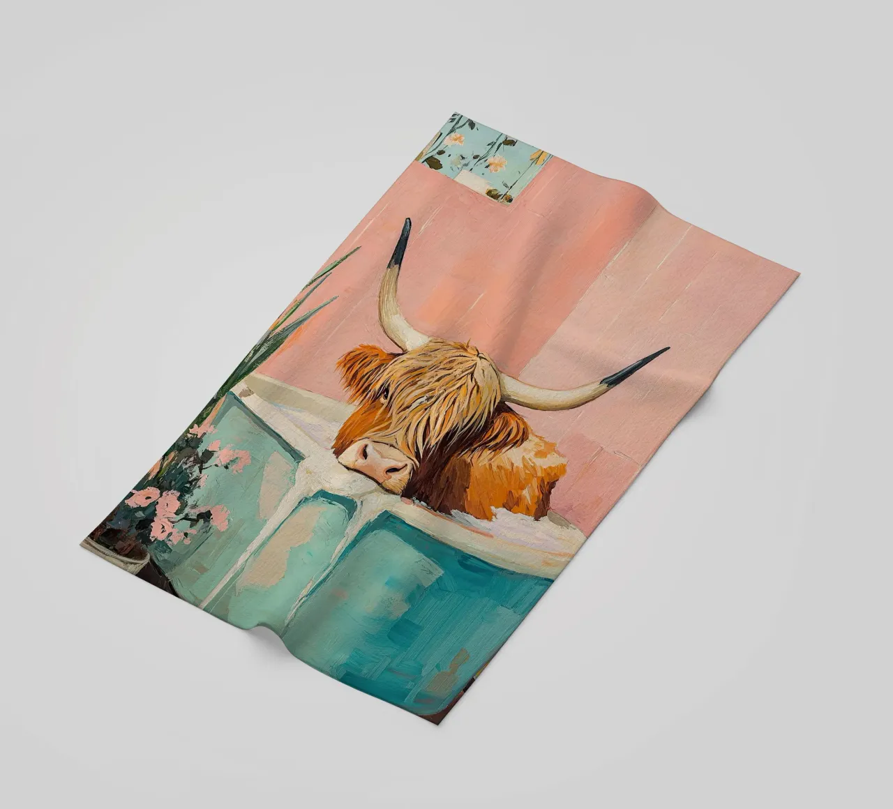 Mucca delle Highlands telo mare da Nikis Art Studio