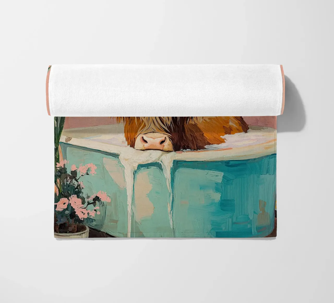 Mucca delle Highlands telo mare da Nikis Art Studio