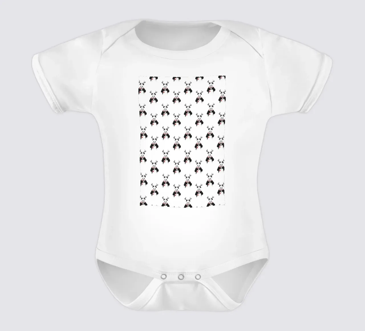 Xmas Panda Pattern body neonato maniche corte da Balazs Solti