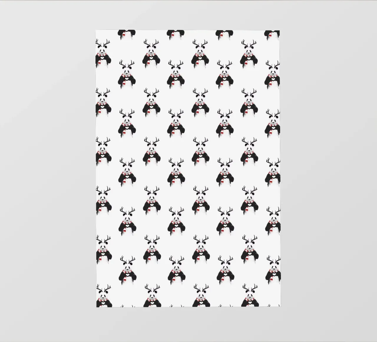 Xmas Panda Pattern fotobehang van Balazs Solti