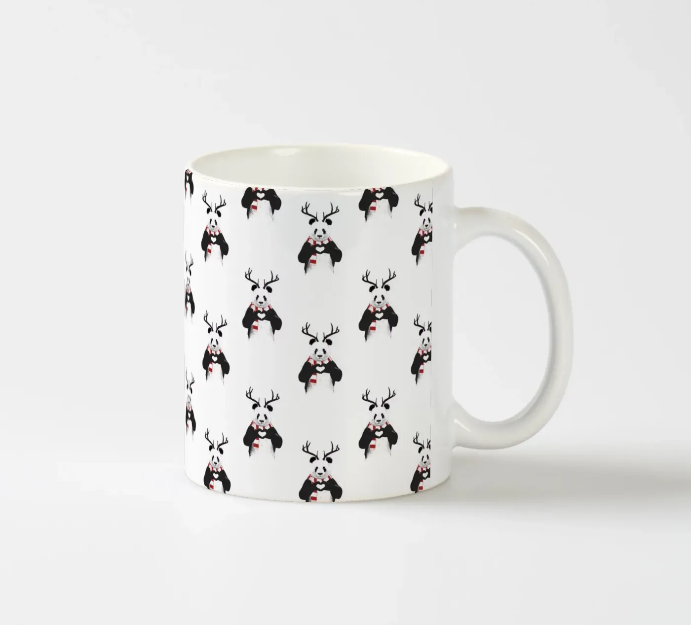 Xmas Panda Pattern ceramic mug by Balazs Solti