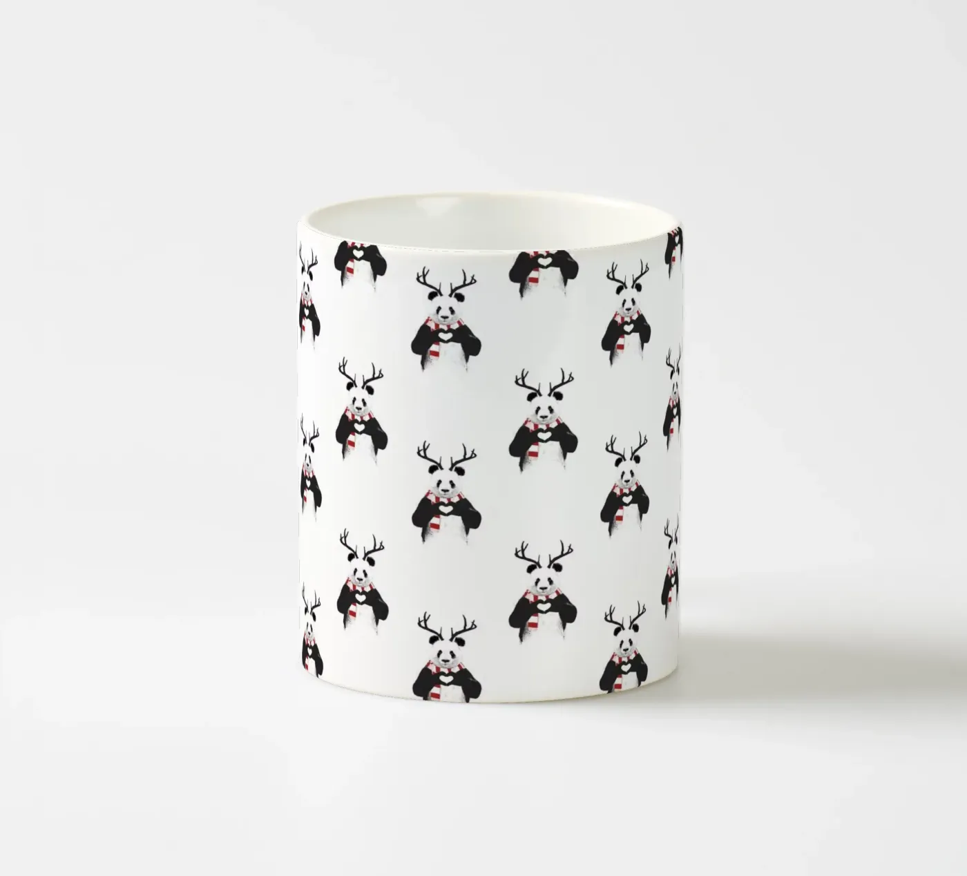 Xmas Panda Pattern ceramic mug by Balazs Solti