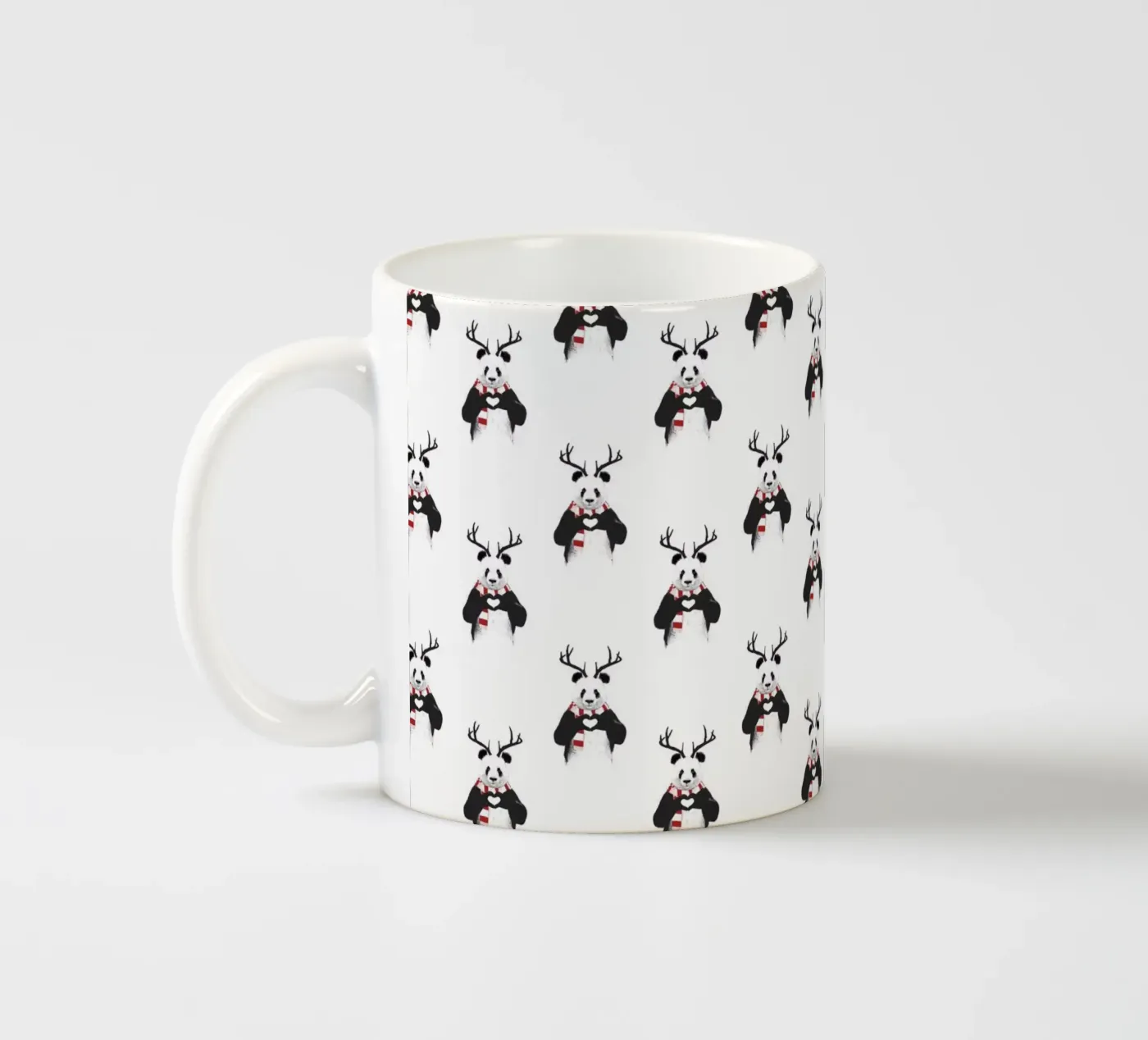 Xmas Panda Pattern ceramic mug by Balazs Solti