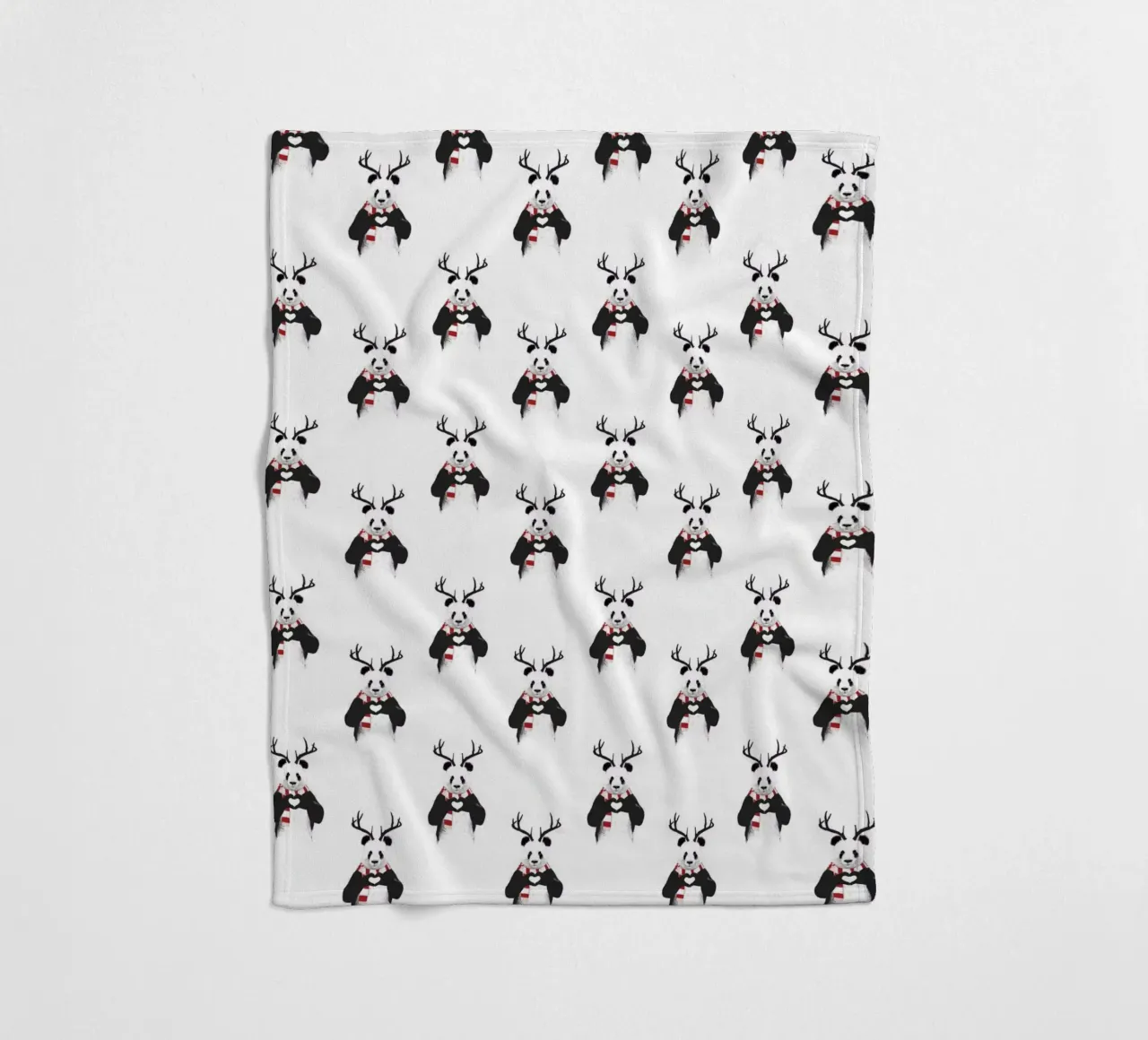 Xmas Panda Pattern Fleecedecke von Balazs Solti
