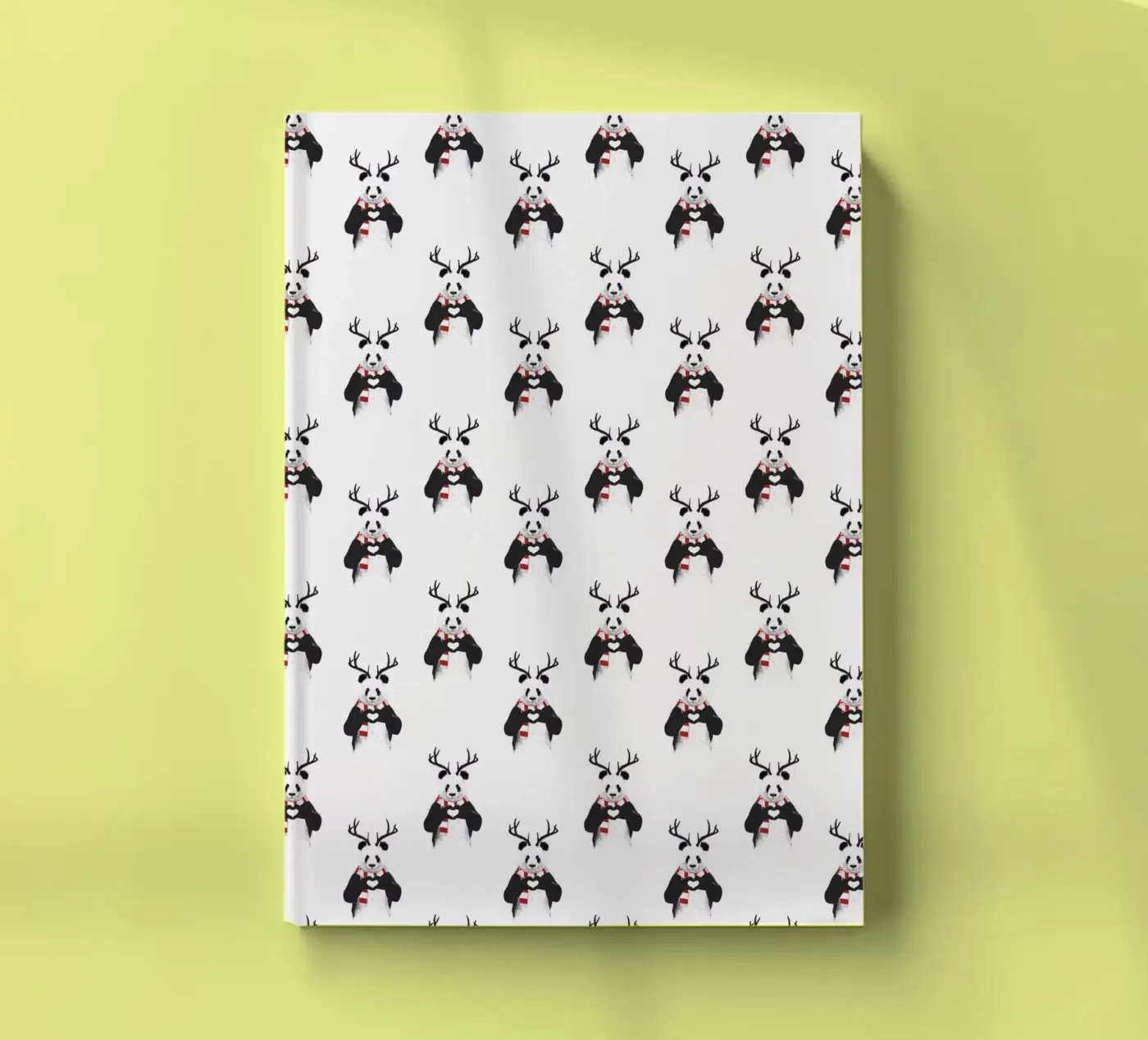 Xmas Panda Pattern notebook by Balazs Solti
