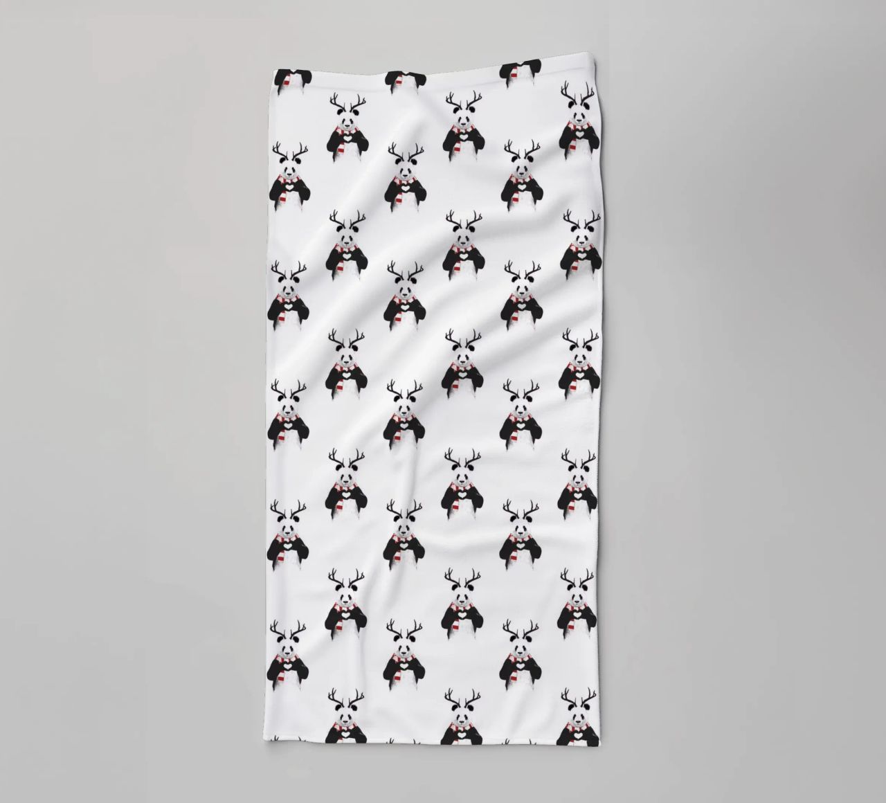Xmas Panda Pattern asciugamano da bagno da Balazs Solti