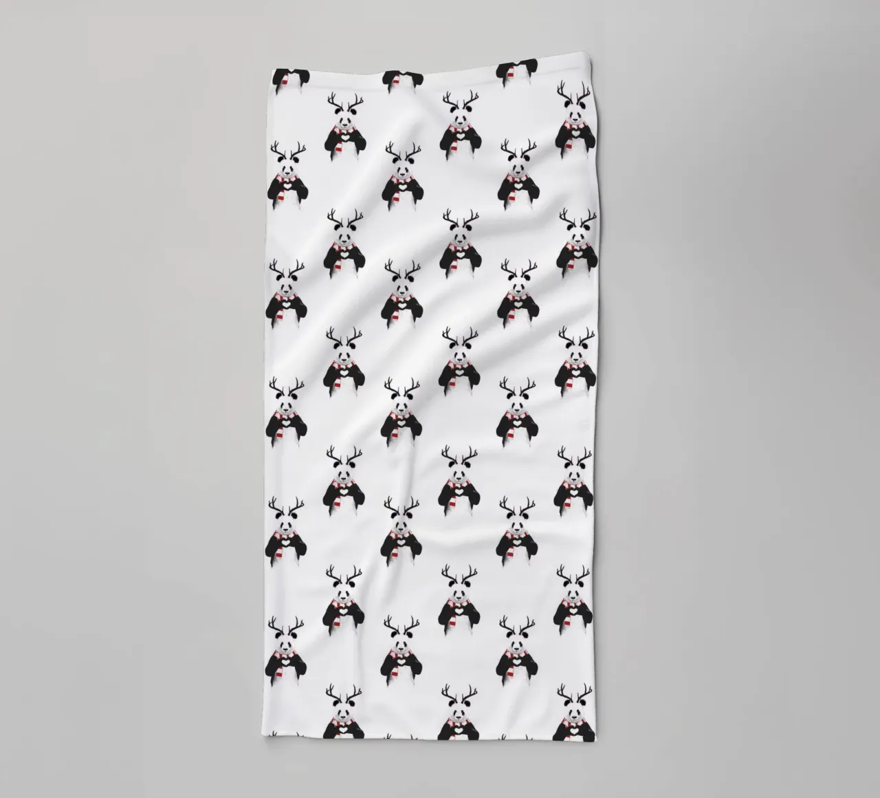 Xmas Panda Pattern towel by Balazs Solti