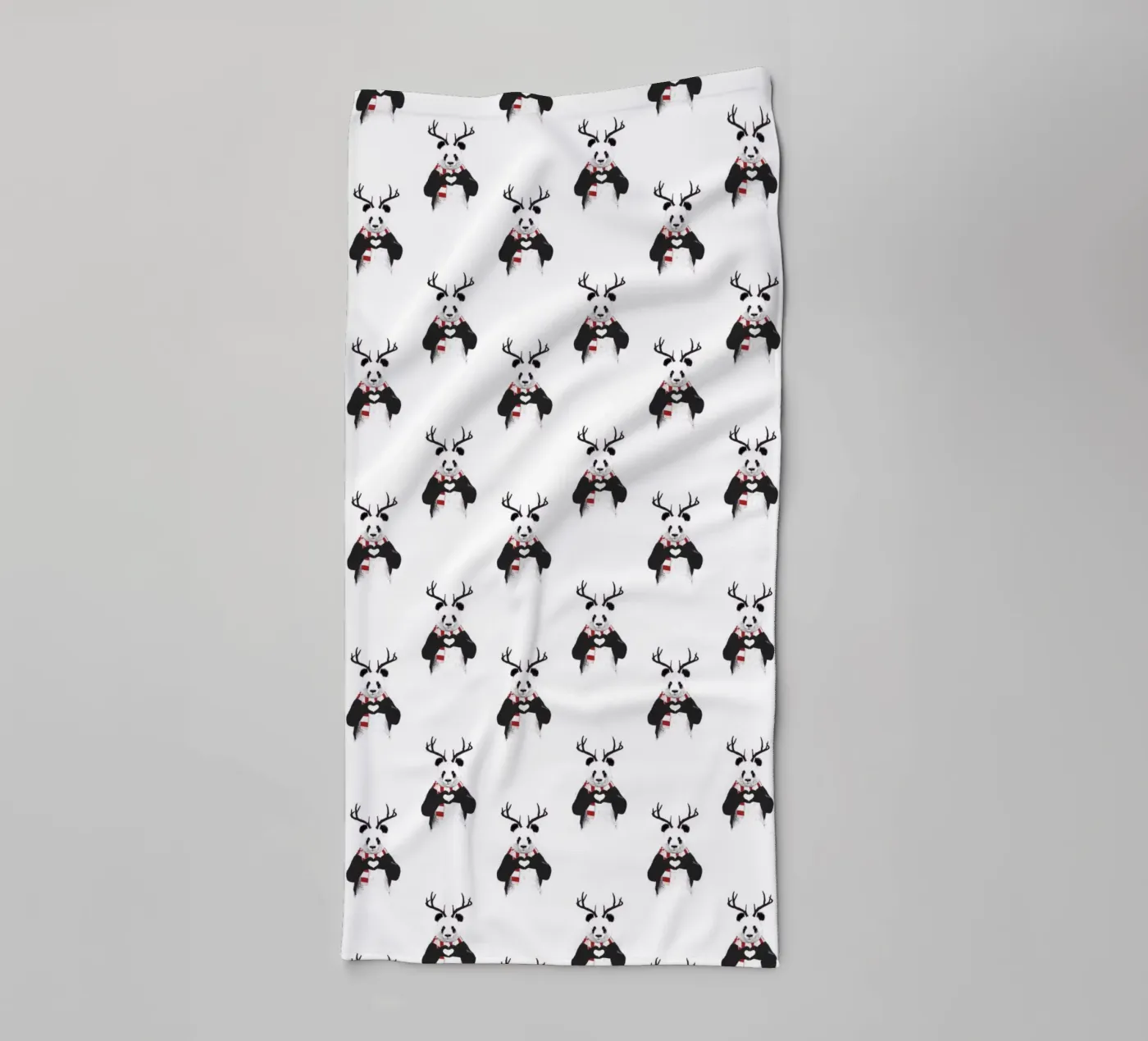 Xmas Panda Pattern badhanddoek van Balazs Solti