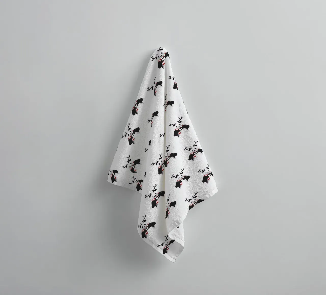 Xmas Panda Pattern towel by Balazs Solti