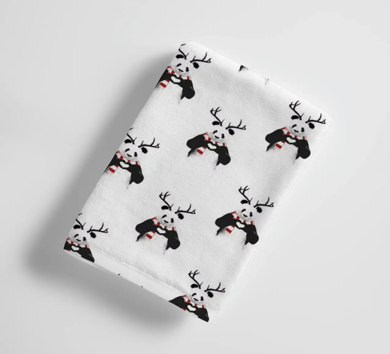 Xmas Panda Pattern towel by Balazs Solti
