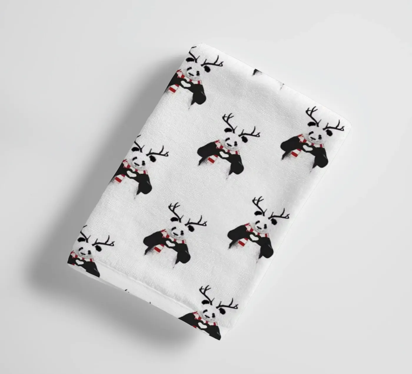 Xmas Panda Pattern badhanddoek van Balazs Solti