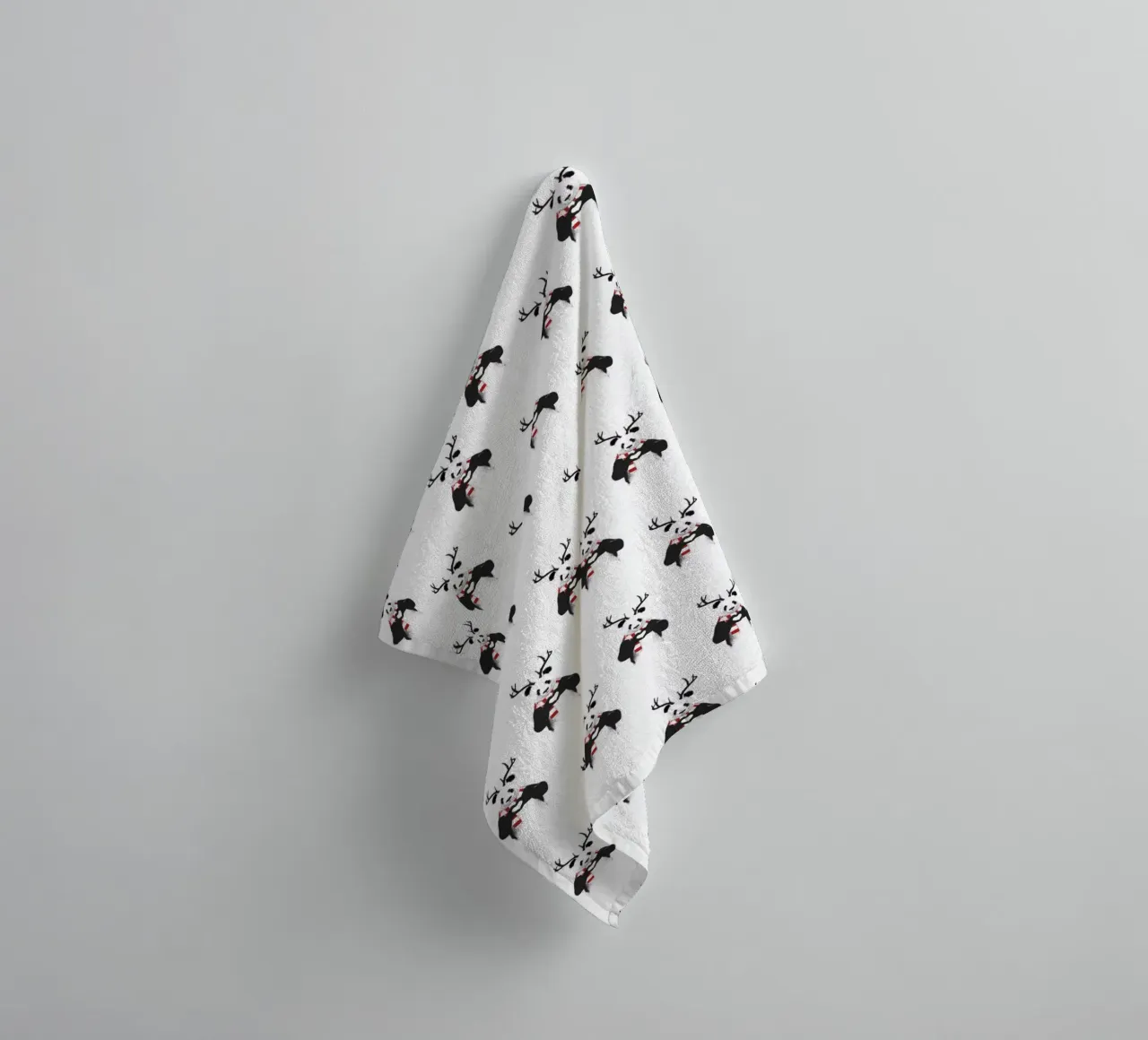 Xmas Panda Pattern towel by Balazs Solti