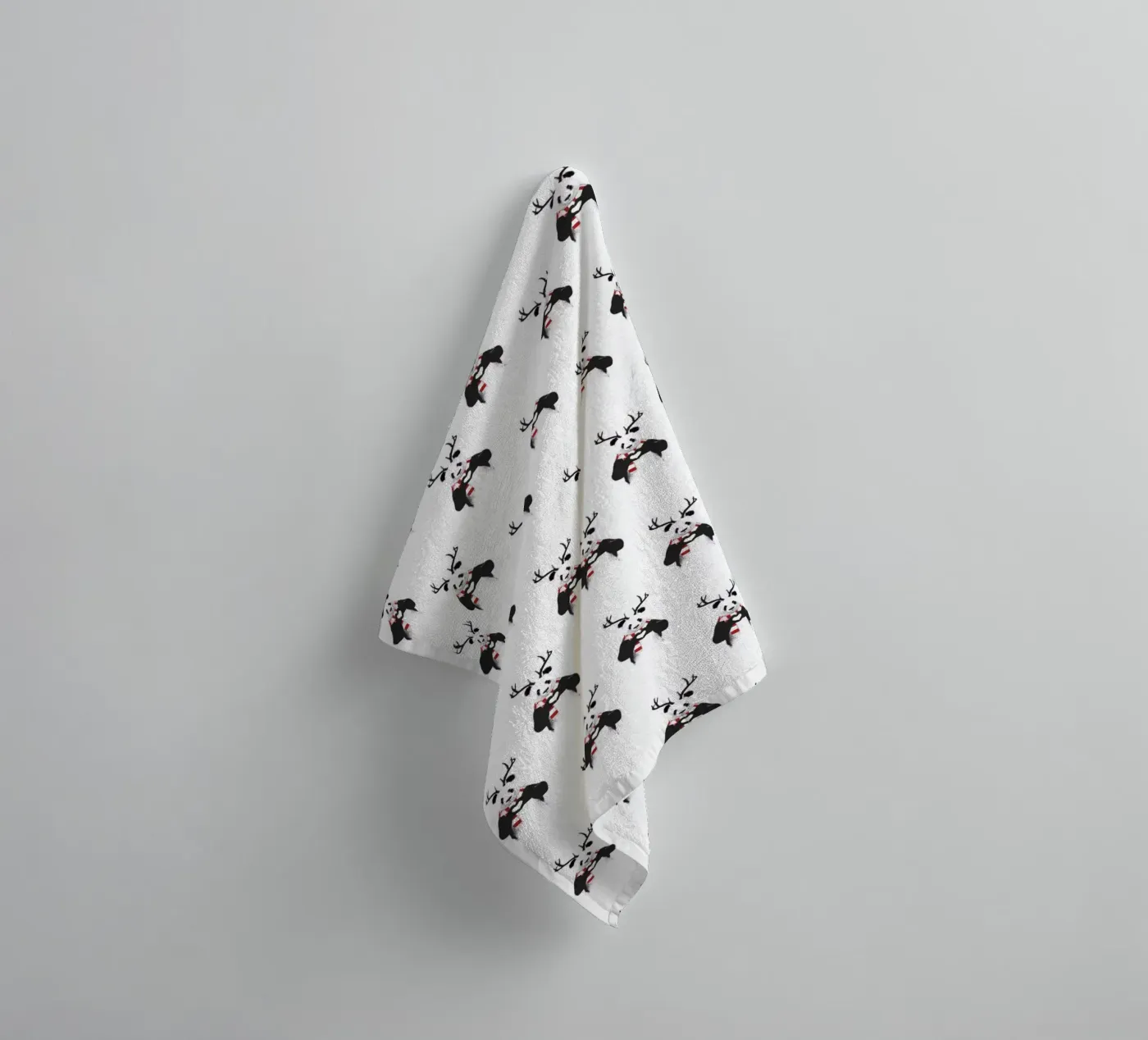 Xmas Panda Pattern badhanddoek van Balazs Solti