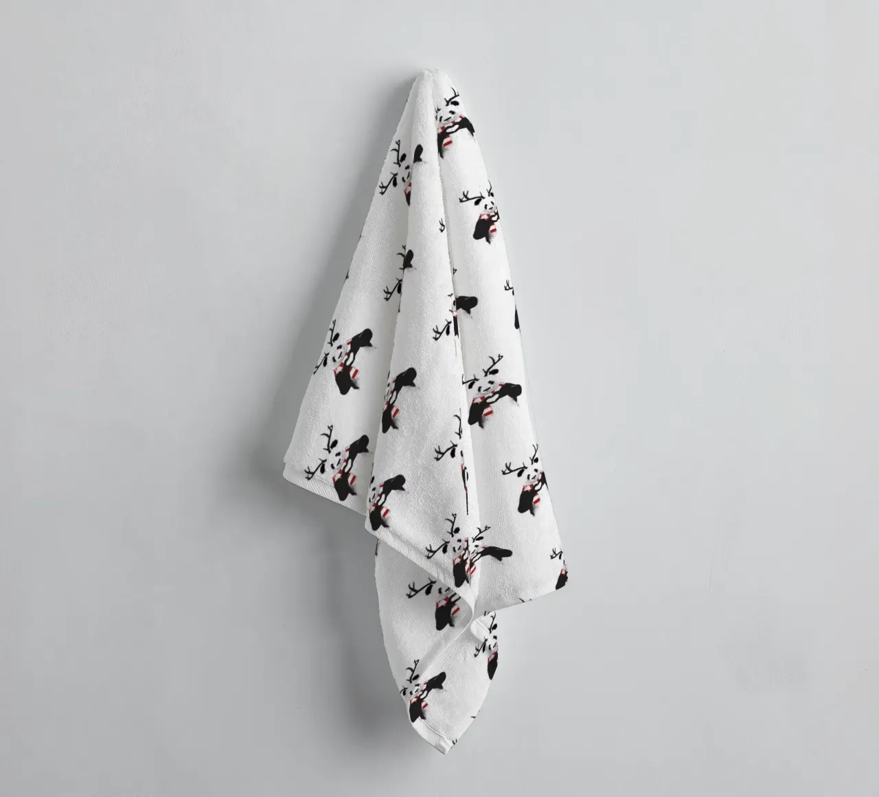 Xmas Panda Pattern towel by Balazs Solti