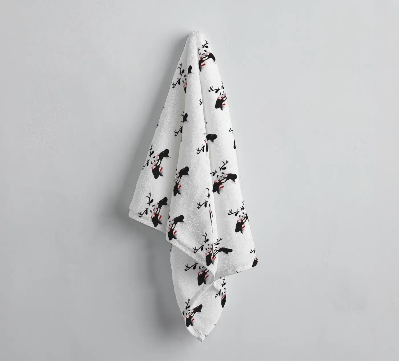Xmas Panda Pattern badhanddoek van Balazs Solti