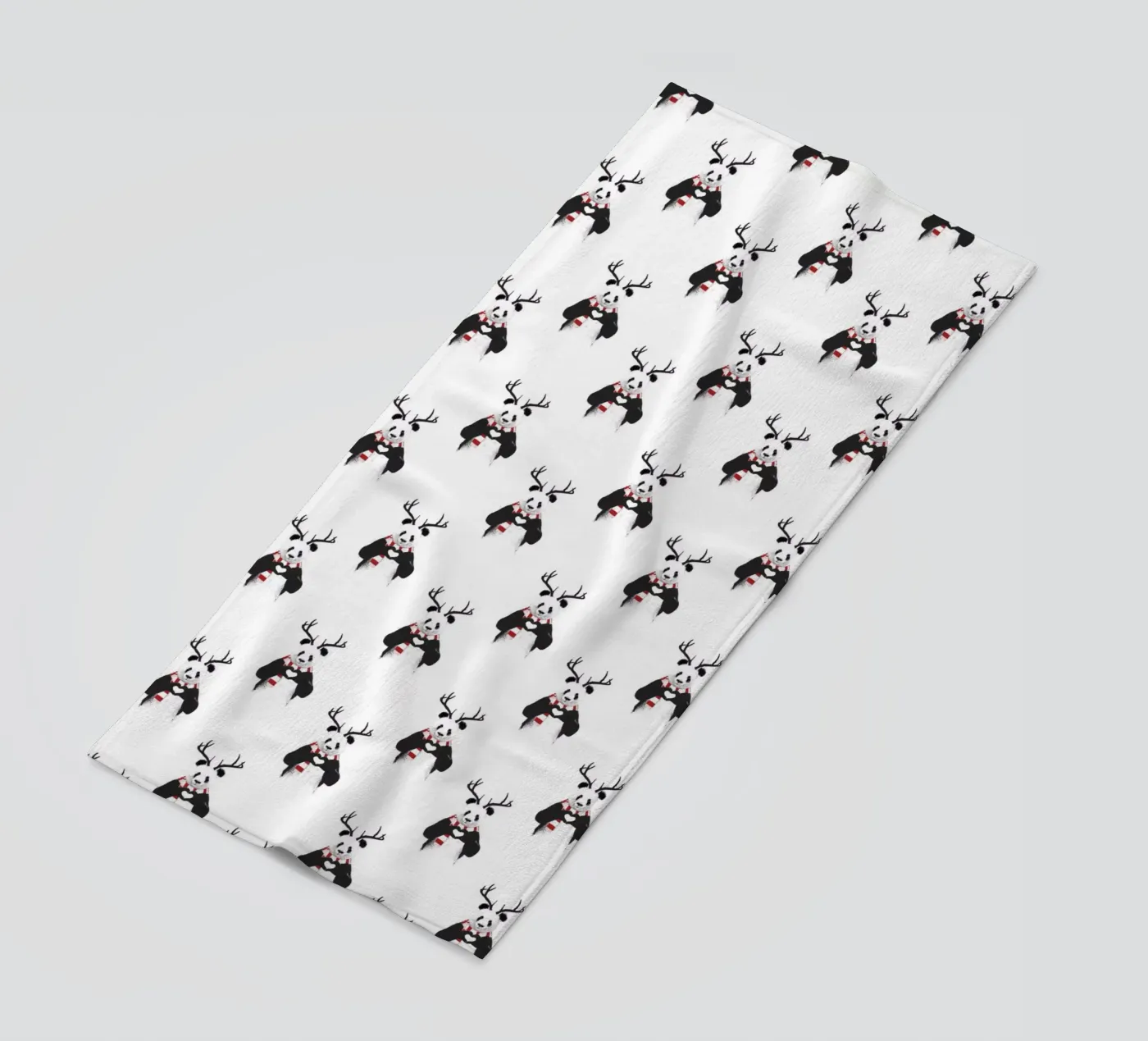 Xmas Panda Pattern strandhanddoek van Balazs Solti