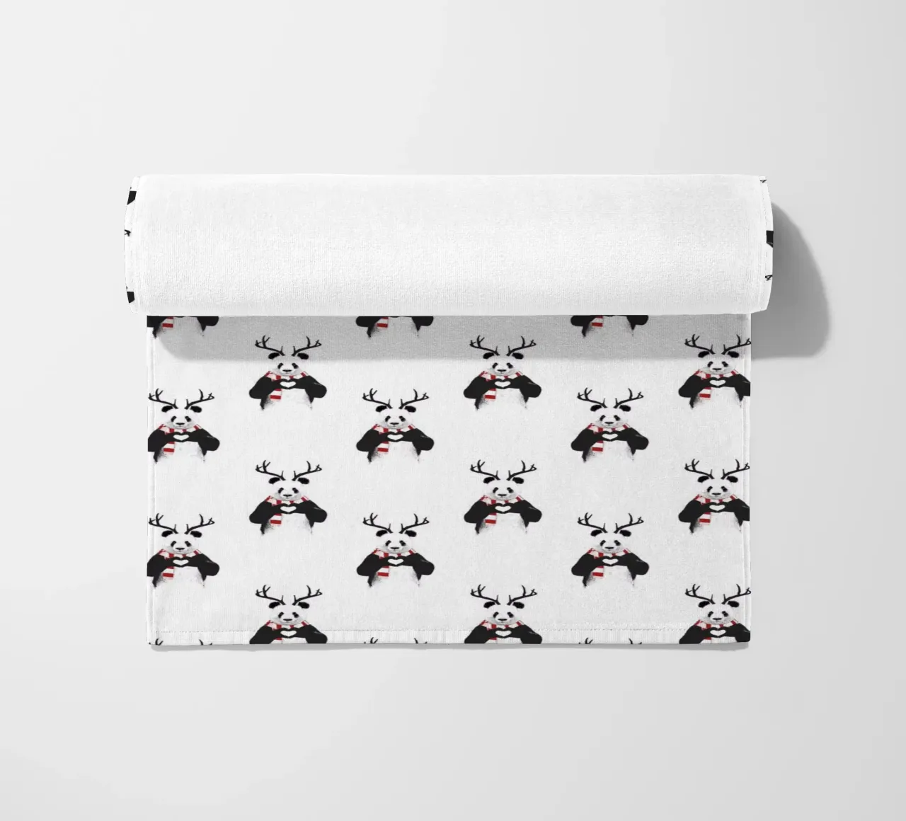 Xmas Panda Pattern toalla de playa de Balazs Solti