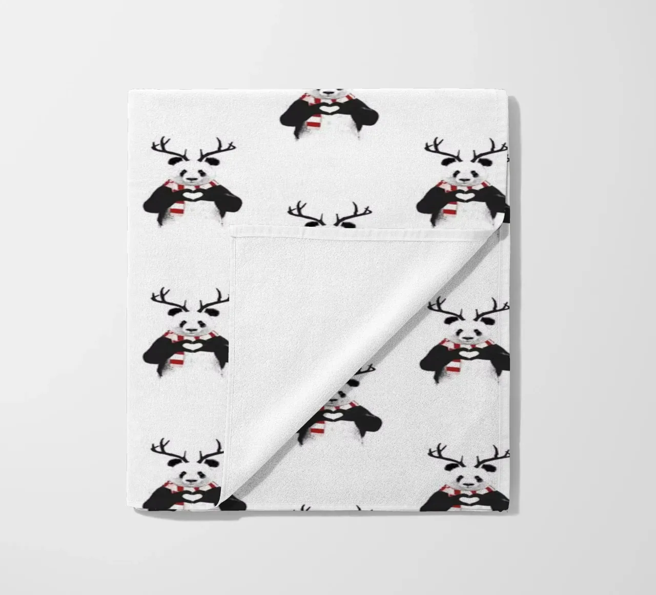 Xmas Panda Pattern toalla de playa de Balazs Solti