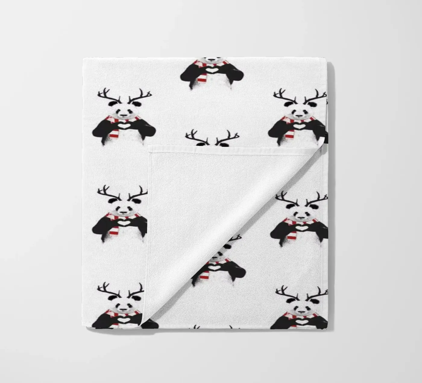 Xmas Panda Pattern strandhanddoek van Balazs Solti