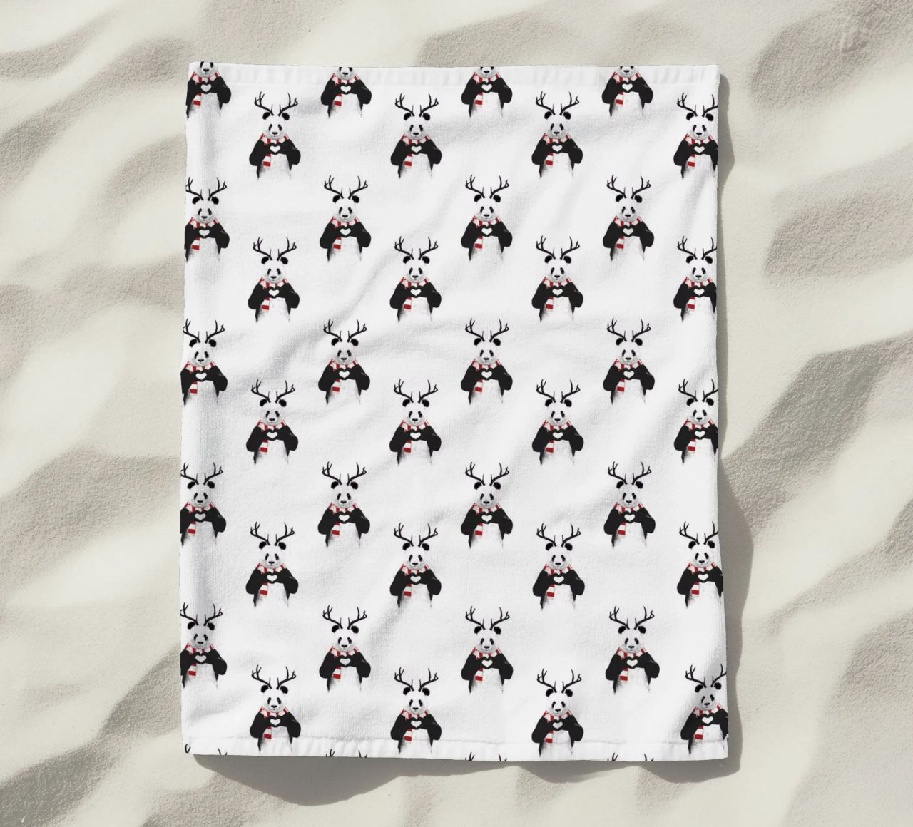 Xmas Panda Pattern telo mare da Balazs Solti