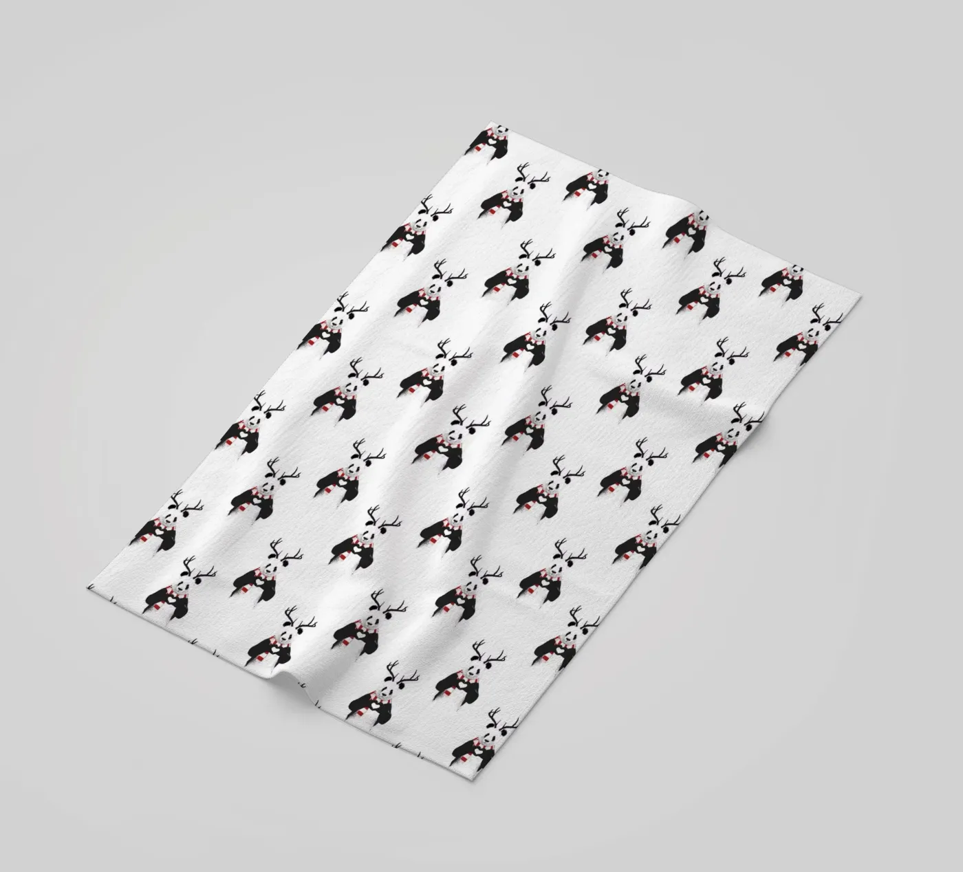 Xmas Panda Pattern strandhanddoek van Balazs Solti
