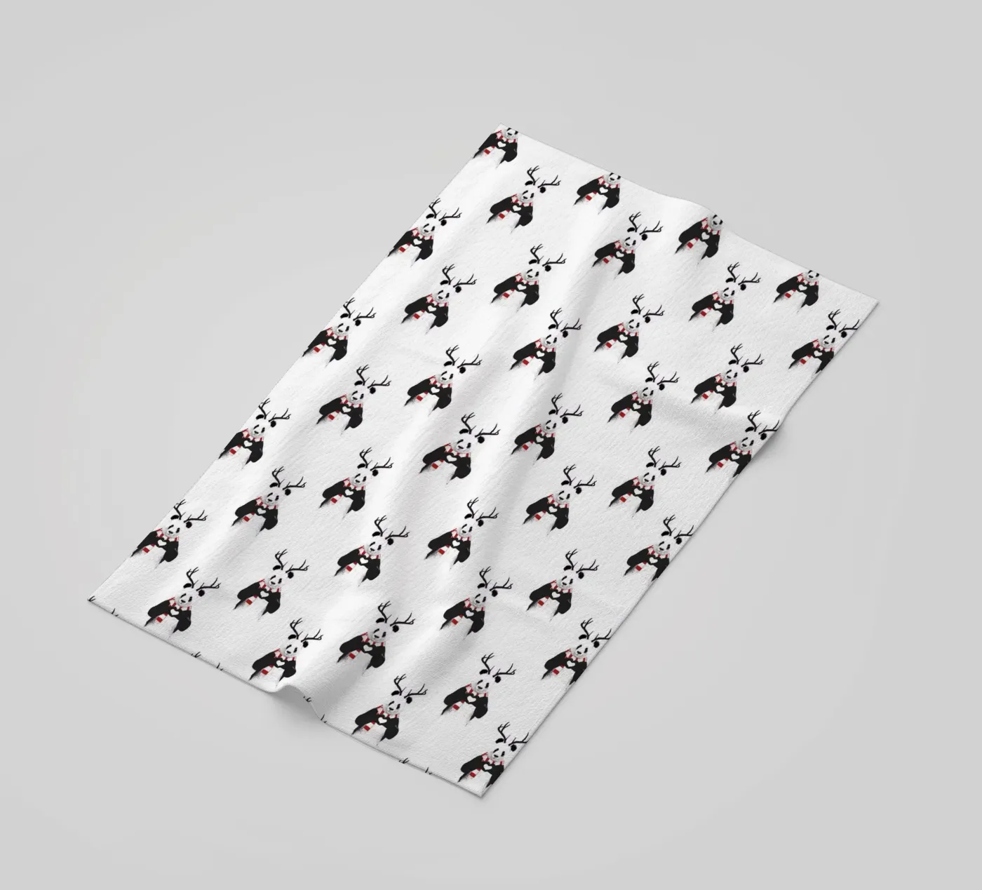 Xmas Panda Pattern strandhanddoek van Balazs Solti