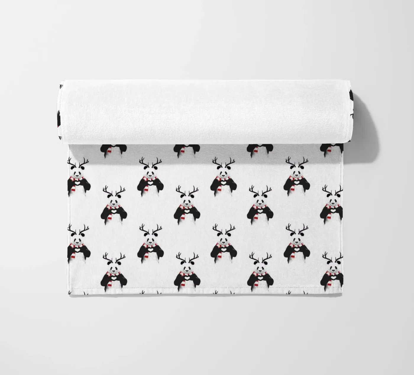 Xmas Panda Pattern strandhanddoek van Balazs Solti