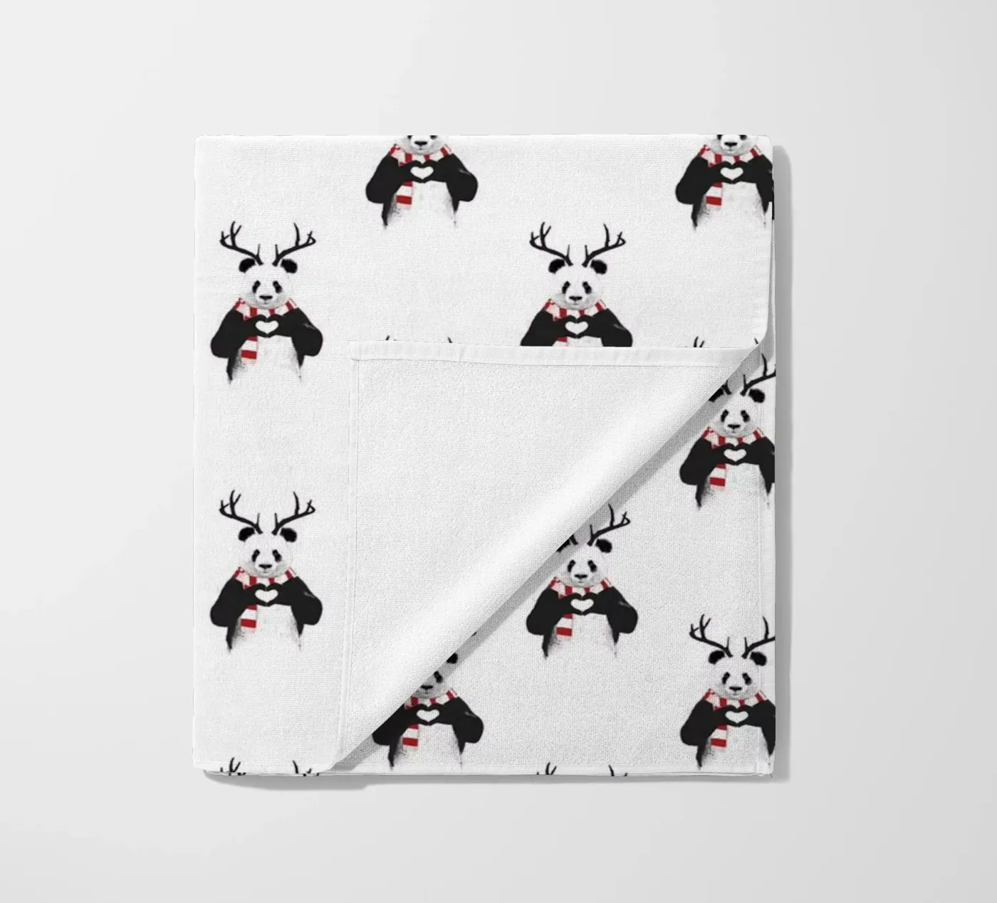 Xmas Panda Pattern strandhanddoek van Balazs Solti
